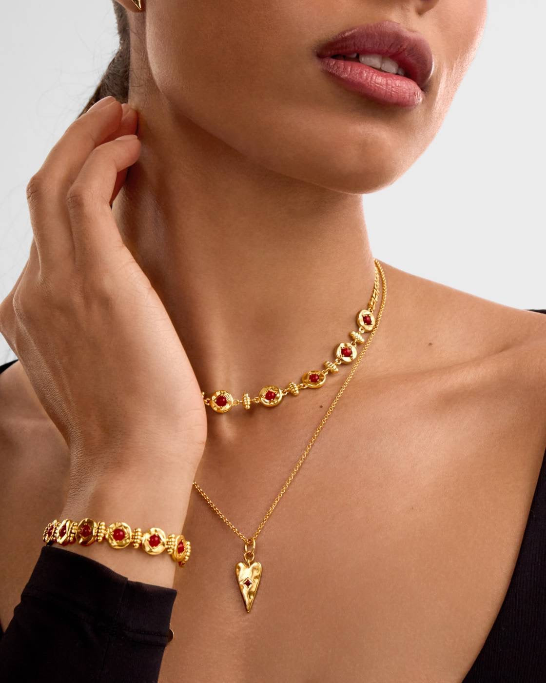 Katie Loxton Waterproof Jewellery - Rogue Noir - Gold Heart Pendant Necklace