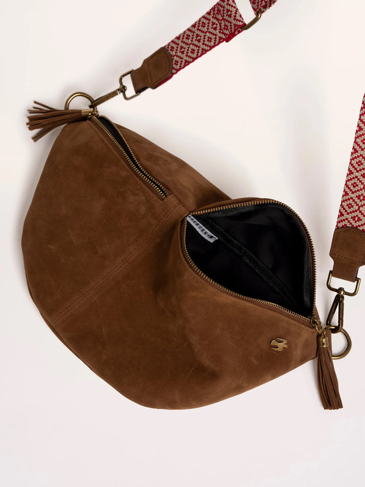 Brakeburn - Florence - Faux Suede Medium Sling/Crossbody Bag - Tan Brown