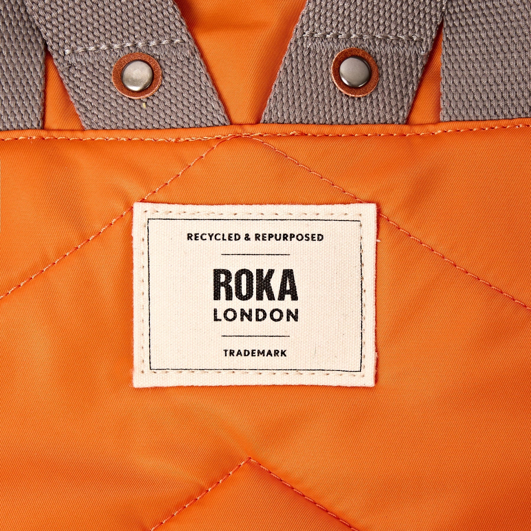 Roka Canfield Roll Top- Recycled Nylon - Small Backpack - Jaffa Orange