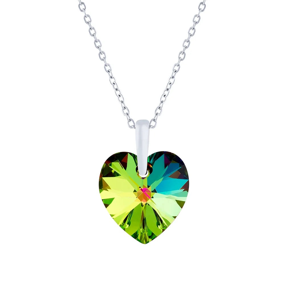 Byzantium Swarovski Crystal Medium Pendant Necklace - Heart - Vitrial Medium