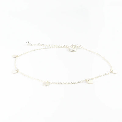 Pineapple Island Aya Disc Chain Anklet - Silver Plated
