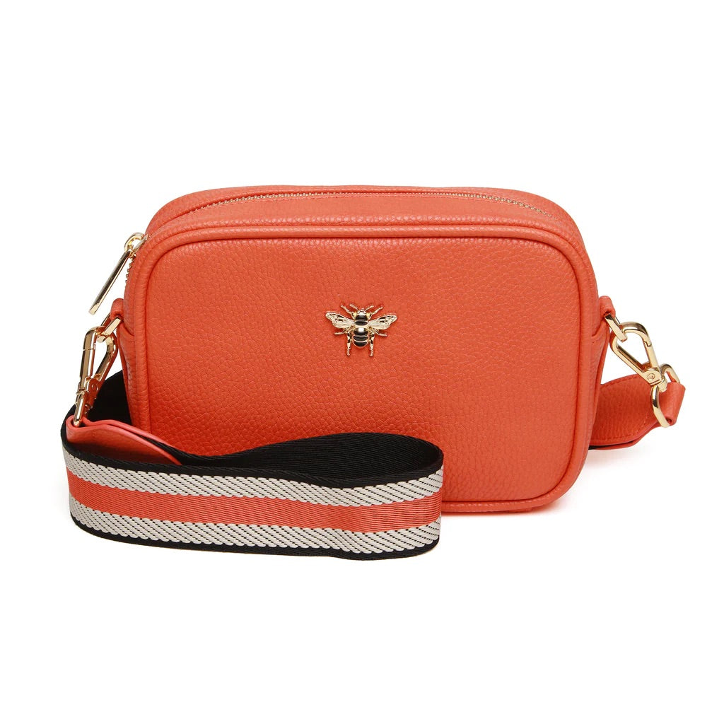 Alice Wheeler Orange Mini Mayfair Crossbody Bag with Bag Strap