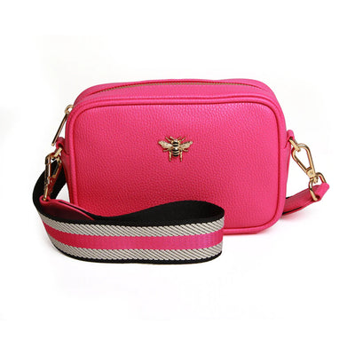 Alice Wheeler Hot Pink Mini Mayfair Crossbody Bag with Bag Strap