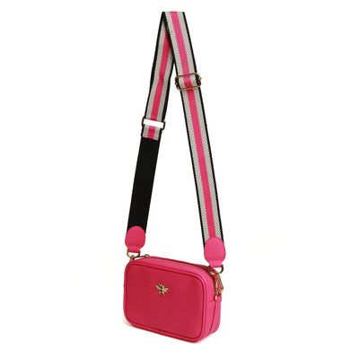 Alice Wheeler Hot Pink Mini Mayfair Crossbody Bag with Bag Strap