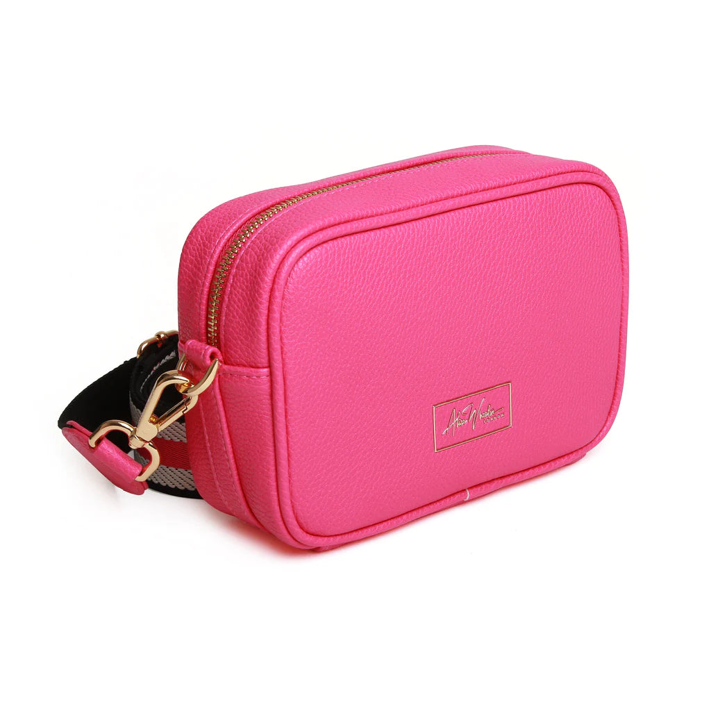 Alice Wheeler Hot Pink Mini Mayfair Crossbody Bag with Bag Strap