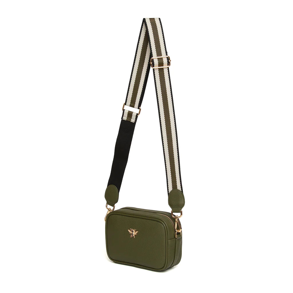 Alice Wheeler Olive Green Mini Mayfair Crossbody Bag with Bag Strap
