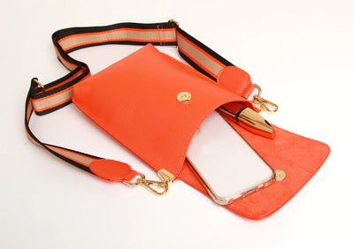 Alice Wheeler Honeycomb Brompton Phone Crossbody Bag - Orange