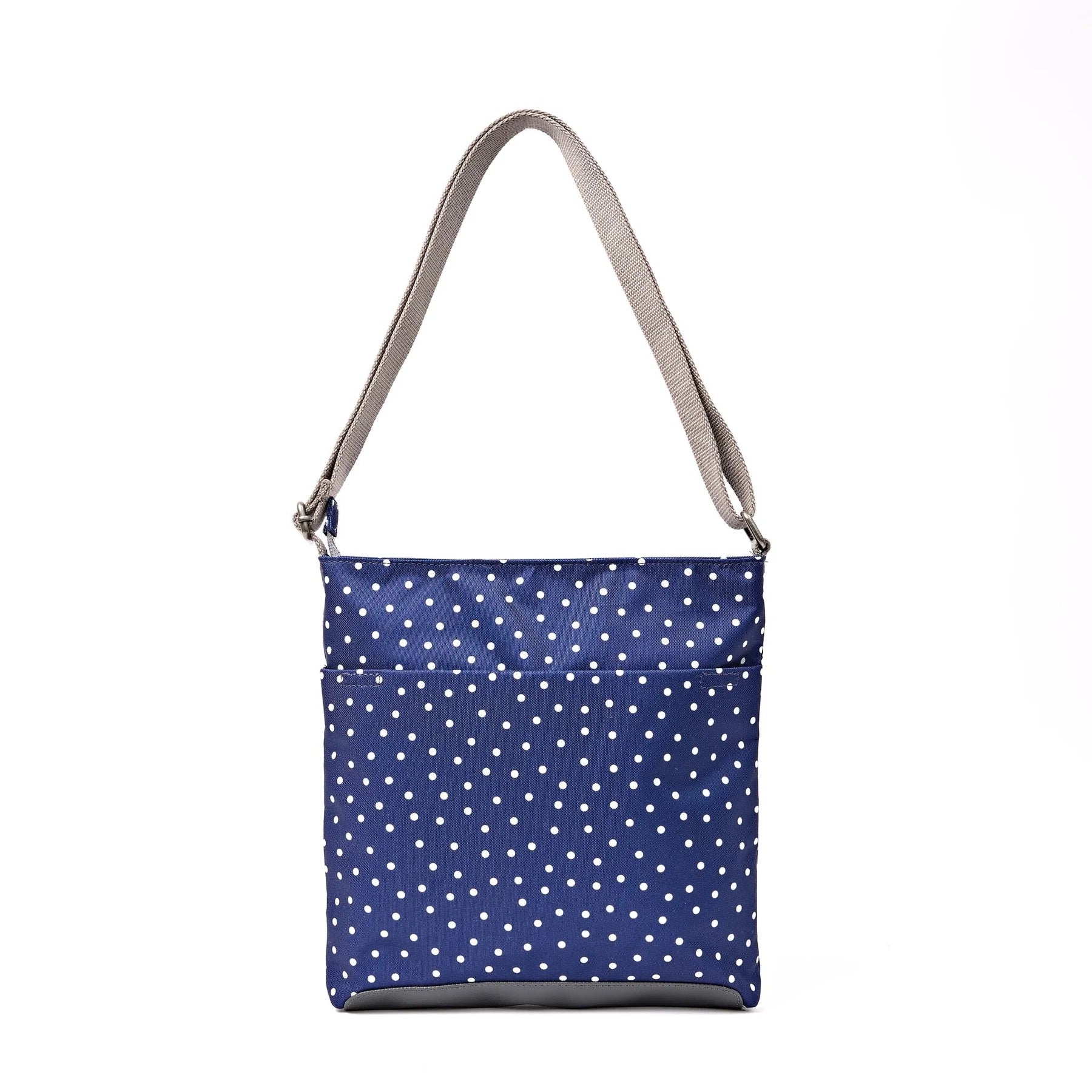 Roka Kennington B Medium Crossbody Bag -Sustainable Nylon - Navy Polka Dot [Limited Edition]