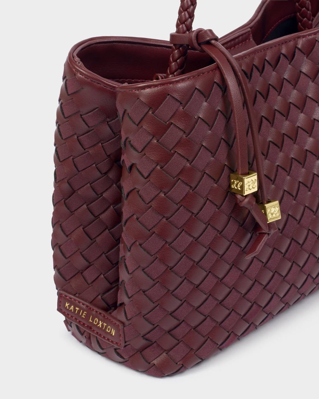 Katie Loxton - Nova - Woven Top Handle Grab Handbag - Cherry