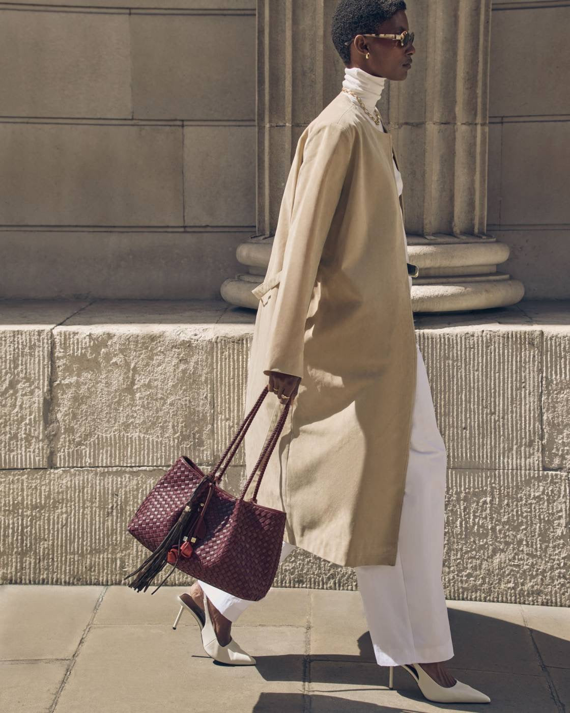 Katie Loxton - Nova Woven - Small Shoulder Tote Handbag - Cherry