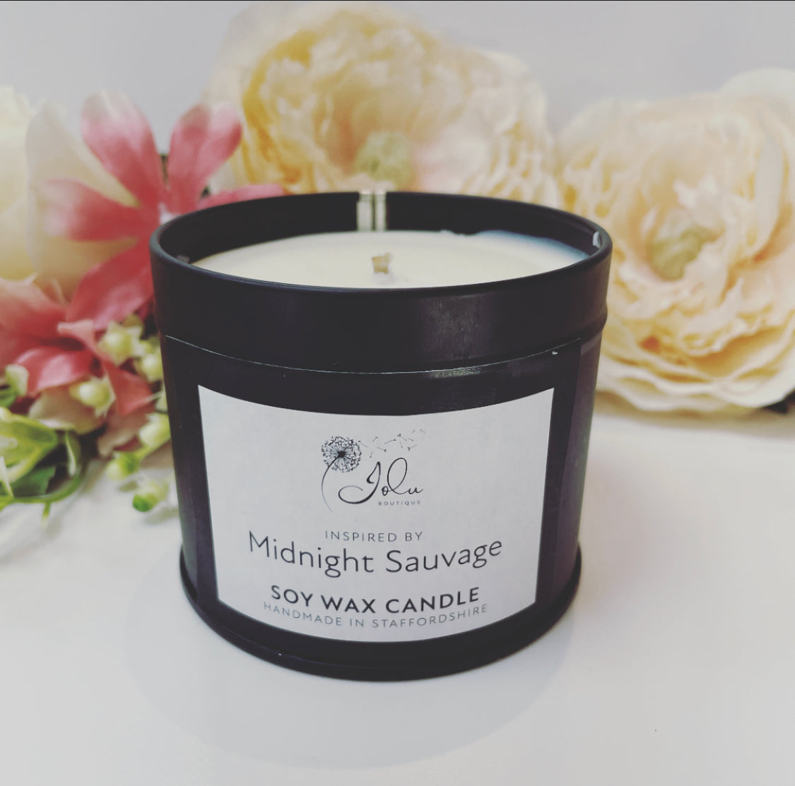 Jolu Boutique Midnight Sauvage Soy Wax Candle - Black Tin
