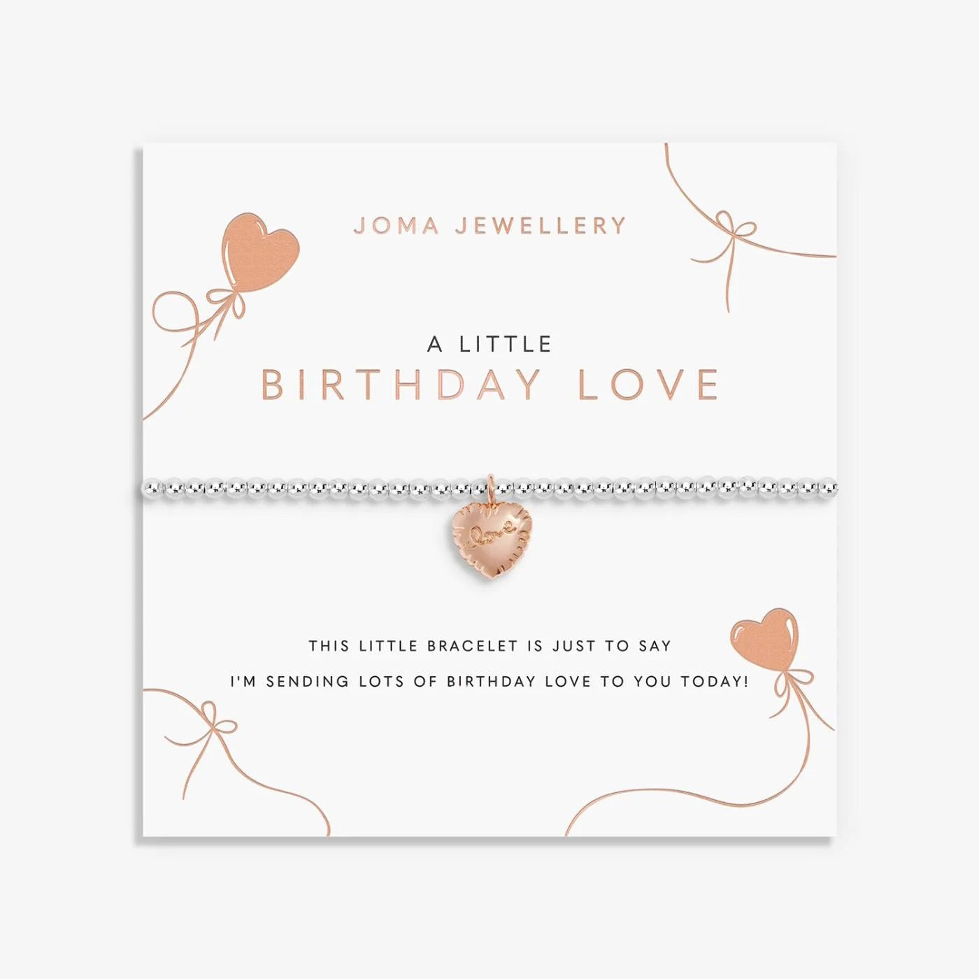 Joma Jewellery - 'A Little Birthday Love' - Silver &amp; Rose Gold Plated Bracelet