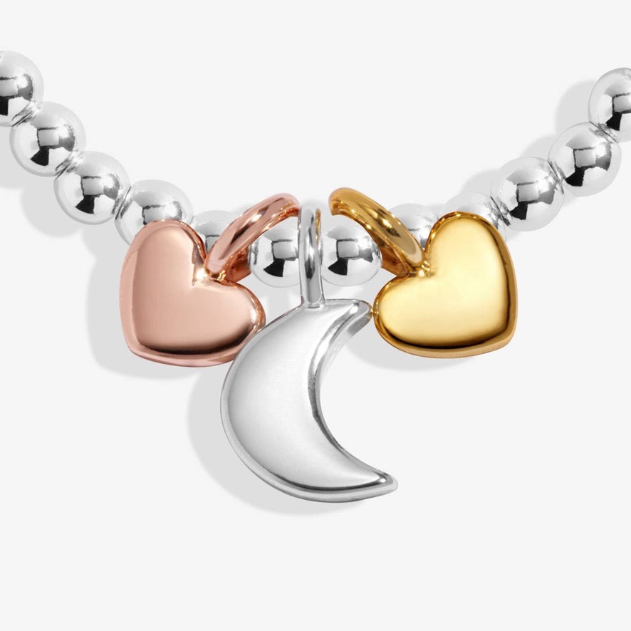 Joma Jewellery - Charmed Moments - A Little 'Love you to the Moon &amp; Back' - Three Tone Charm Bracelet