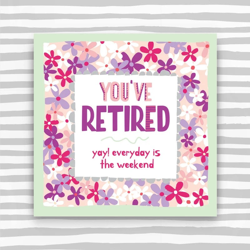 Molly Mae You've retired Pink Flowers - Card