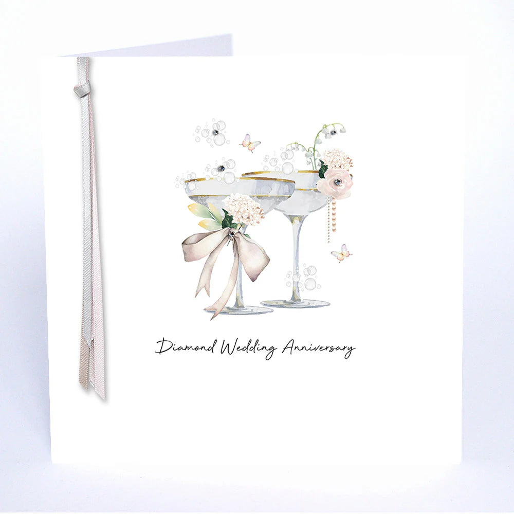 Five Dollar Shake Diamond Wedding Anniversary Champagne Glasses
