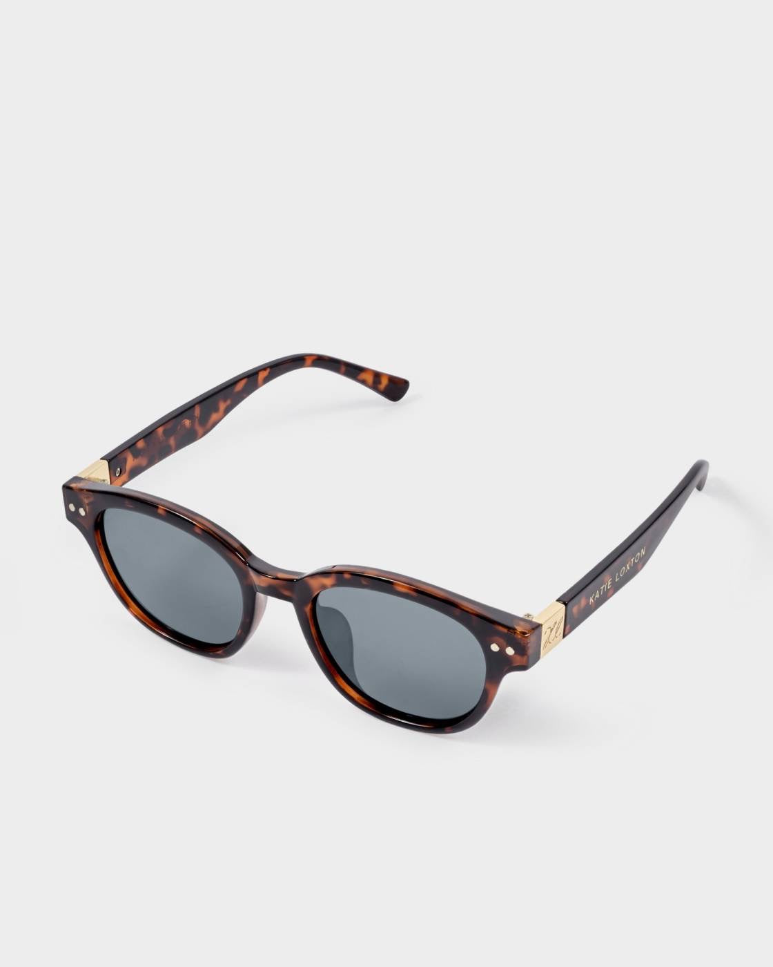 Katie Loxton - Bologna Round Square Sunglasses - Dark Tortoiseshell