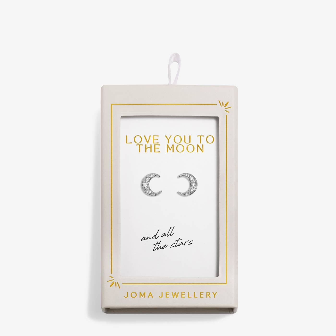 Joma Jewellery Moments to Shine - Love You To The Moon - Silver Plated Moon Boxed Stud Earrings (Copy)