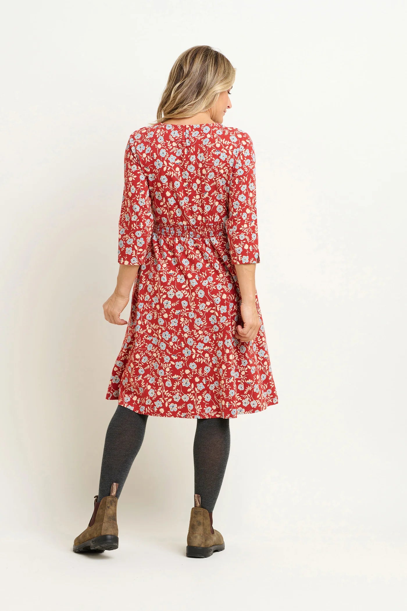 Brakeburn Poppy Print Wrap Dress - Red