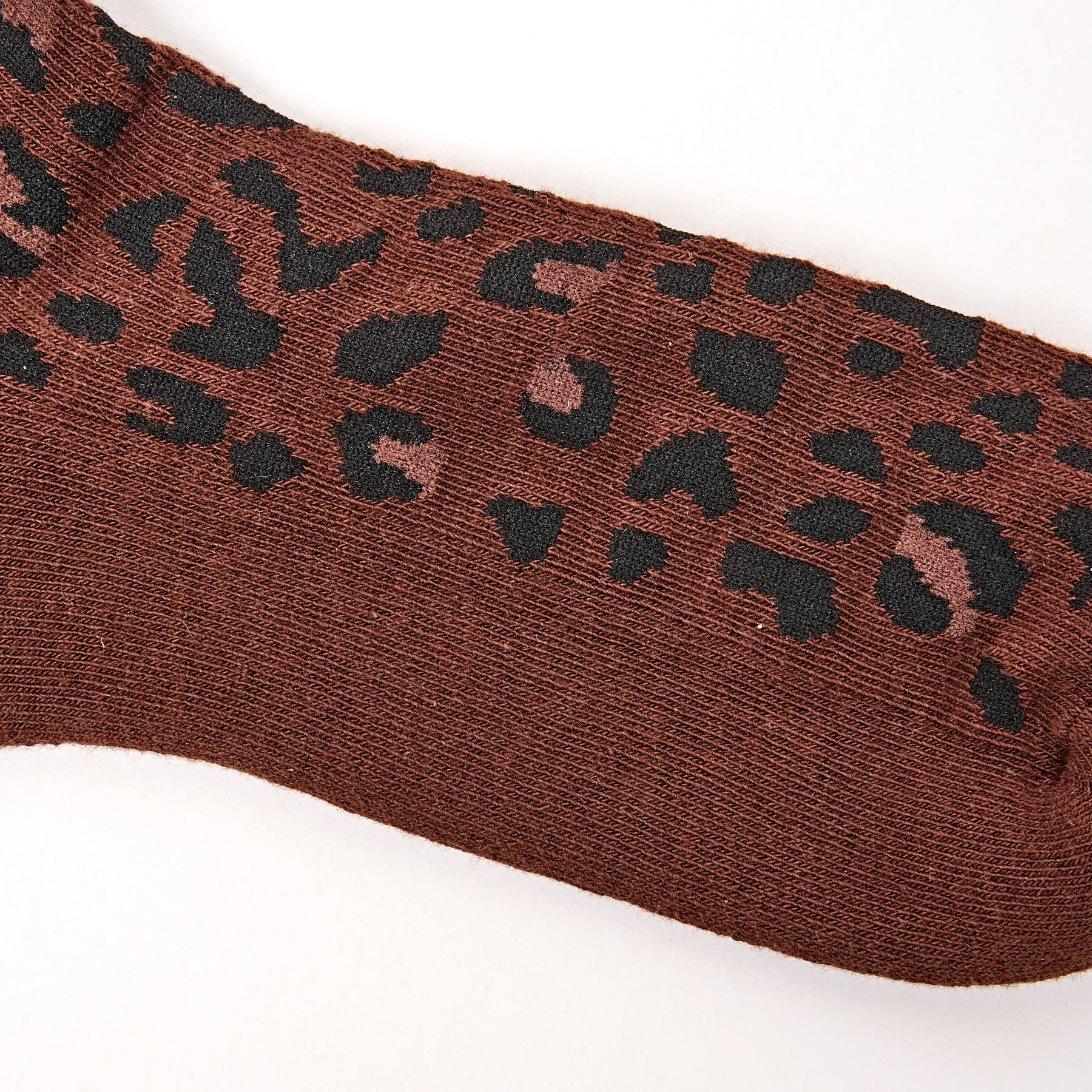 ROKA Wimbledon Ladies Ankle Crew Socks - Mini Leopard - Chocolate