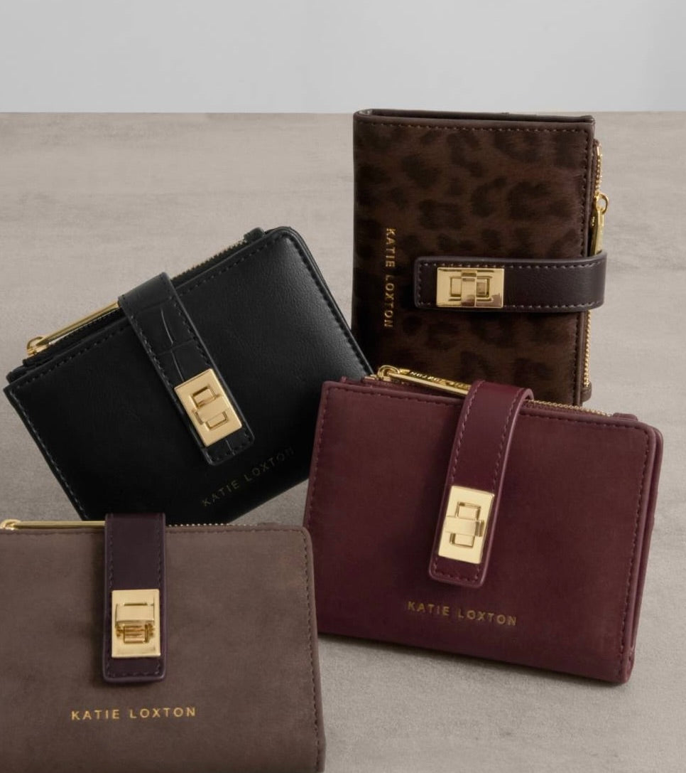 Katie Loxton - Orin - Twist Lock Compact Purse - Chocolate Leopard