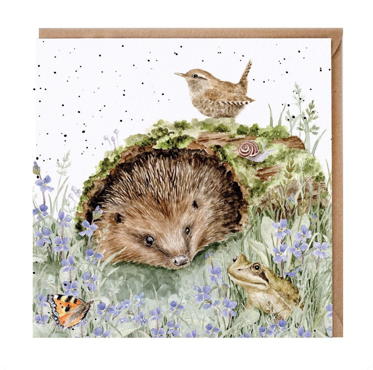 'The Wild Patch’ Hedgehog Blank Card - Wrendale Designs