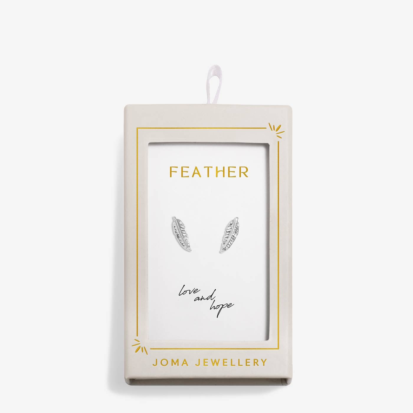 Joma Jewellery Moments to Shine - Feather - Silver Plated Boxed Stud Earrings