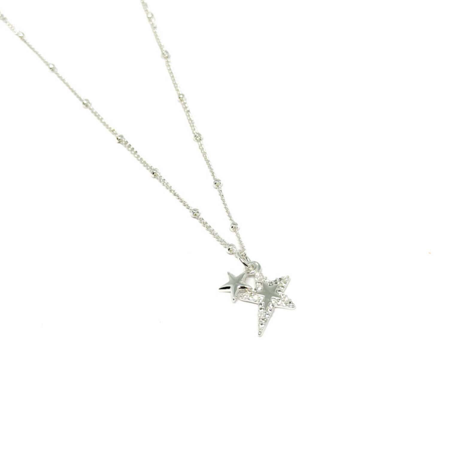 Oria Pave Abstract Star Necklace - Sliver - Clementine Jewellery