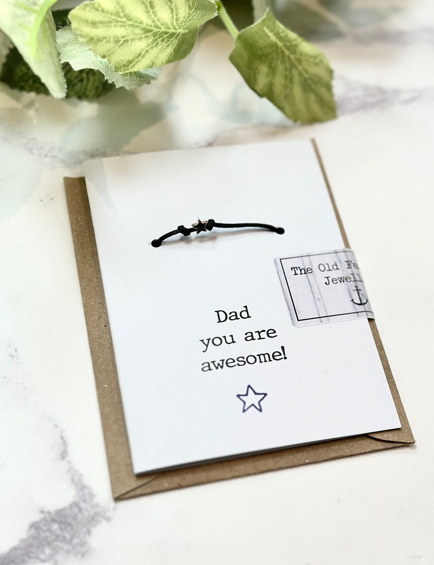 Dad You Are Awesome - Star Black Cord Wish Bracelet