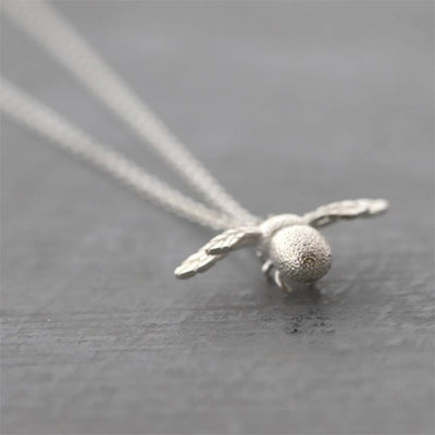Be Happy Bee Free Bee You - Message in a Bottle - Sterling Silver Bumble Bee Necklace