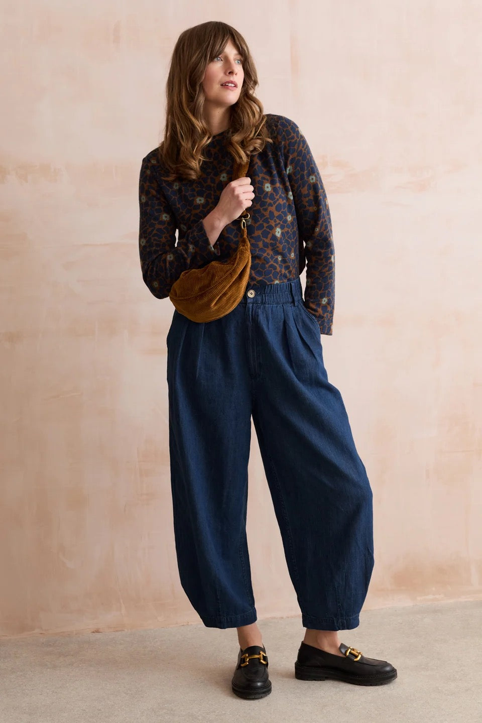 Cairn - Stamp Print Turtle Neck Jumper - Burnt Caramel - Lily &amp; Me