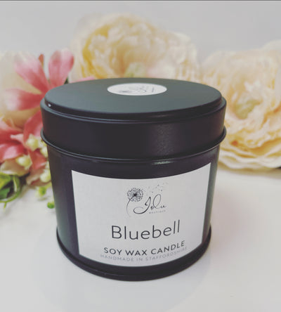 Jolu Boutique Bluebell Soy Wax Candle - Black Tin