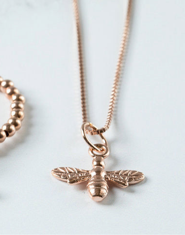 Jolu Jewellery Rose Gold Queen Bee Pendant