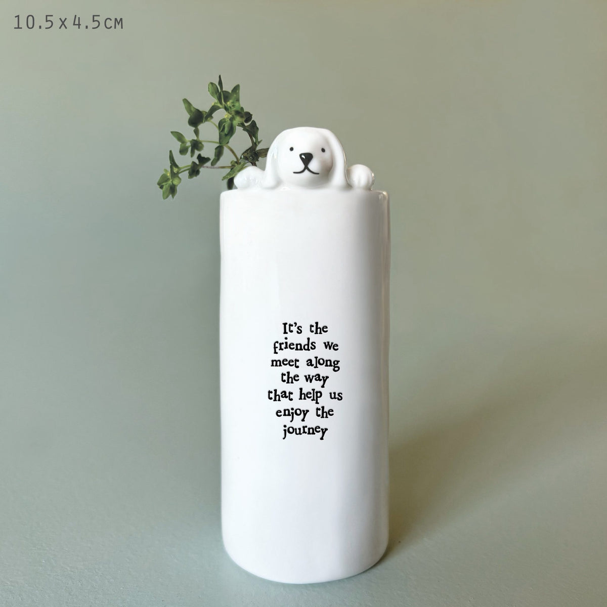East of India Animal Vase - Dog - It's the Friends We Meet Along The Way