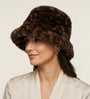 Park Lane - Leopard Print - Faux Fur Bucket Hat