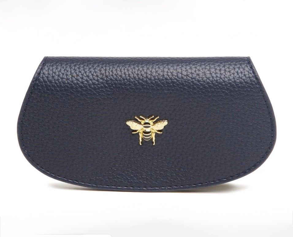Alice Wheeler Bee Glasses Case - Navy Blue