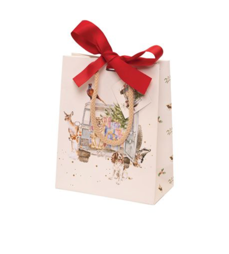 Driving Home For Christmas - Medium Christmas Gift Bag -  Wrendale Designs