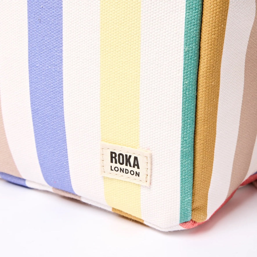 Roka Hampstead Lunch Bag -Cotton Canvas - Pastel Multi Stripe