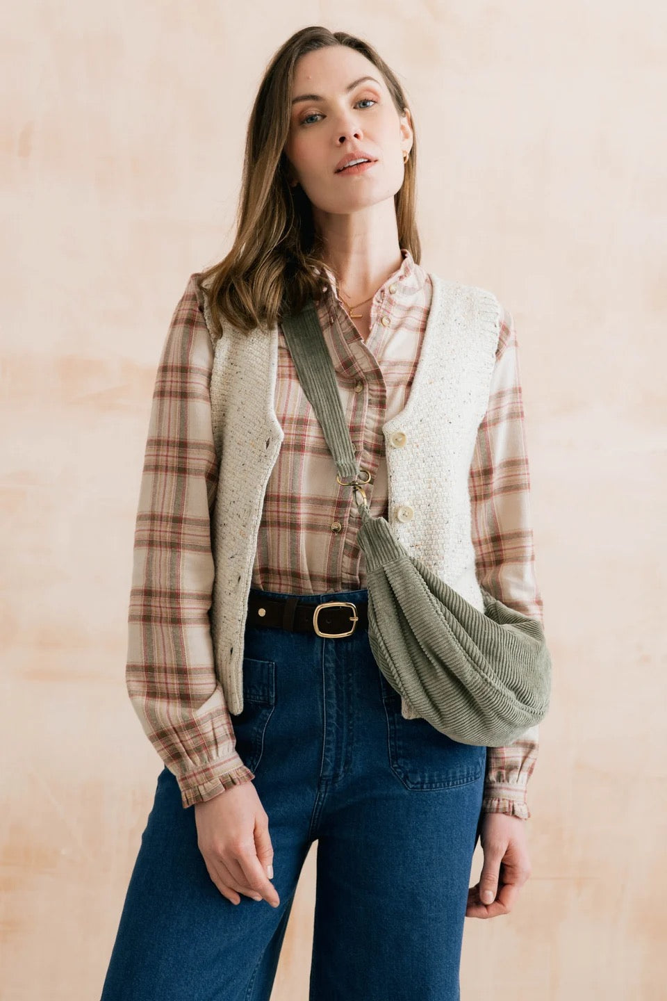 Ivy Knitted Waistcoat - Ecru (Fleck) - Lily &amp; Me