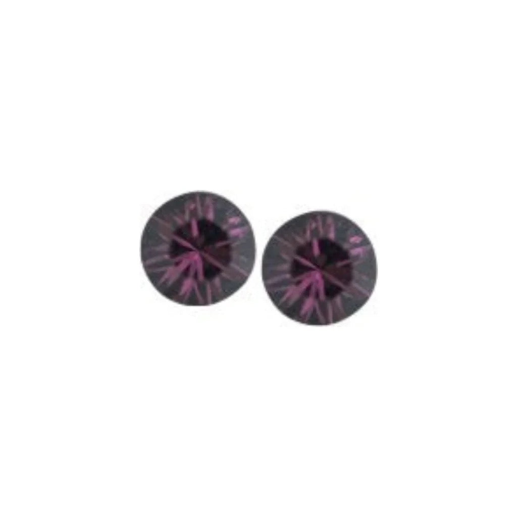 Byzantiun 6mm Austrian Crystal Studs - Chaton - Dark Amethyst