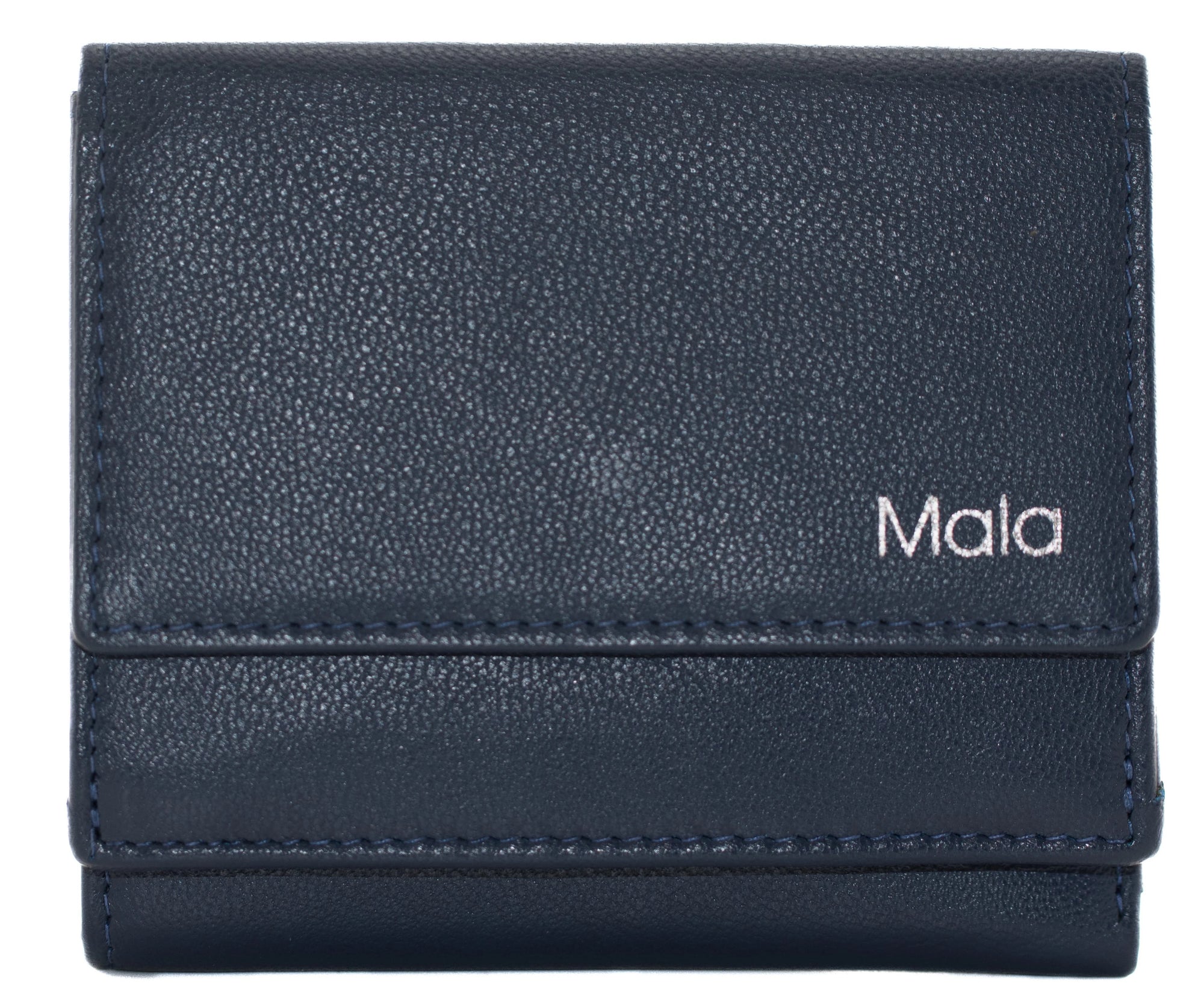 Mala Leather Kora Tri Fold Compact Purse (3703 45) - Navy