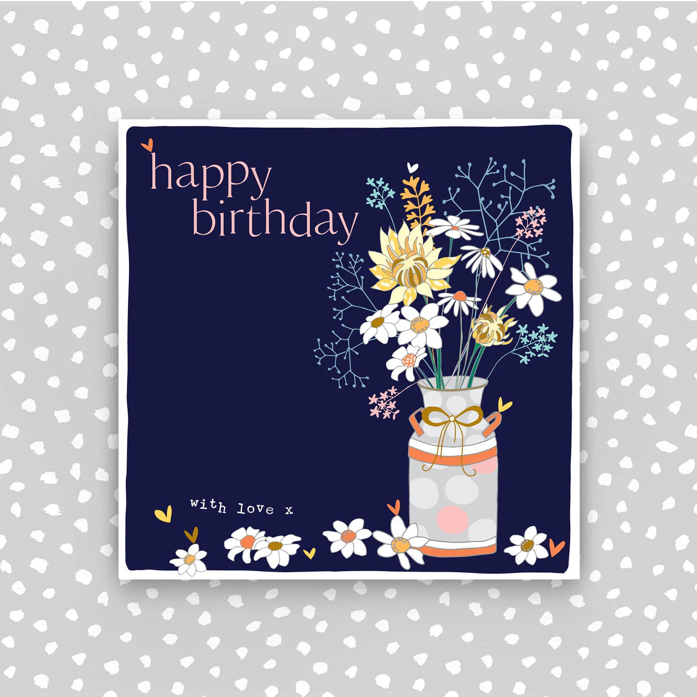 Molly Mae Happy Birthday Flowers Navy Small Card