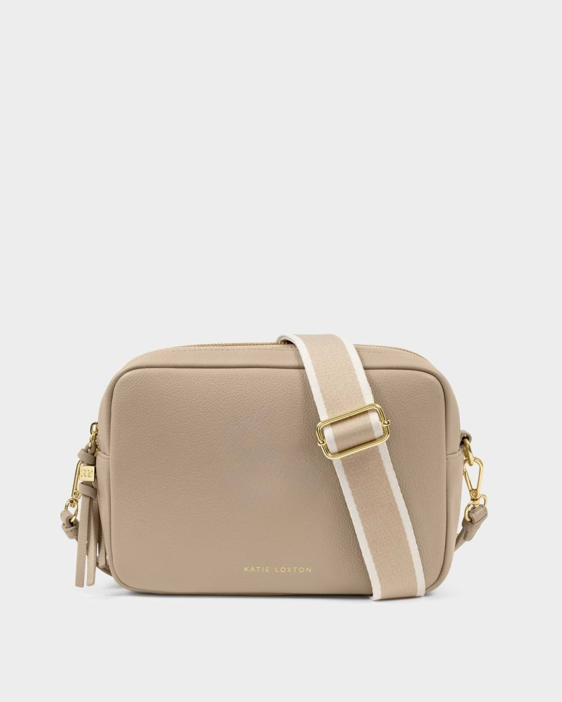 Katie Loxton - Lottie - Large Double Zip Crossbody Bag - Light Taupe