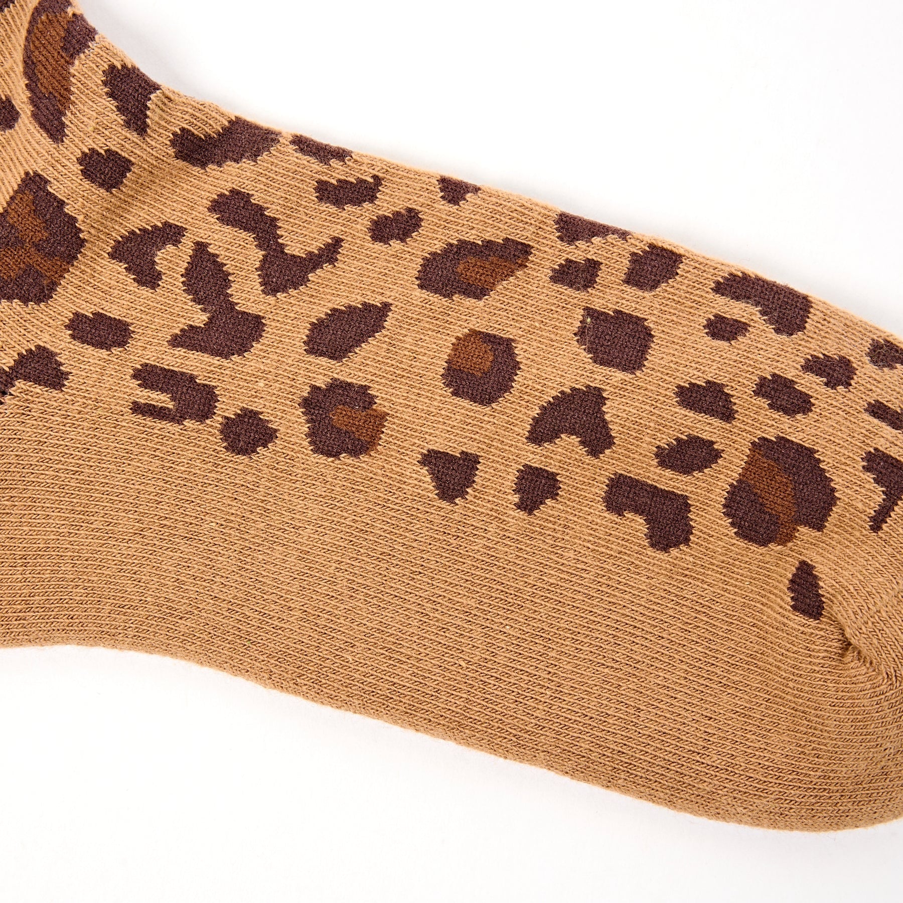 ROKA Wimbledon Ladies Ankle Crew Socks - Savannah Leopard - Sand