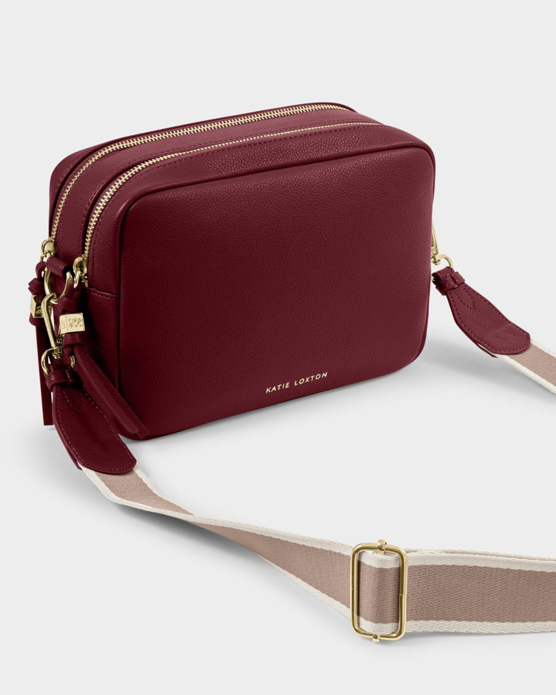 Katie Loxton - Lottie - Large Double Zip Crossbody Bag - Cherry