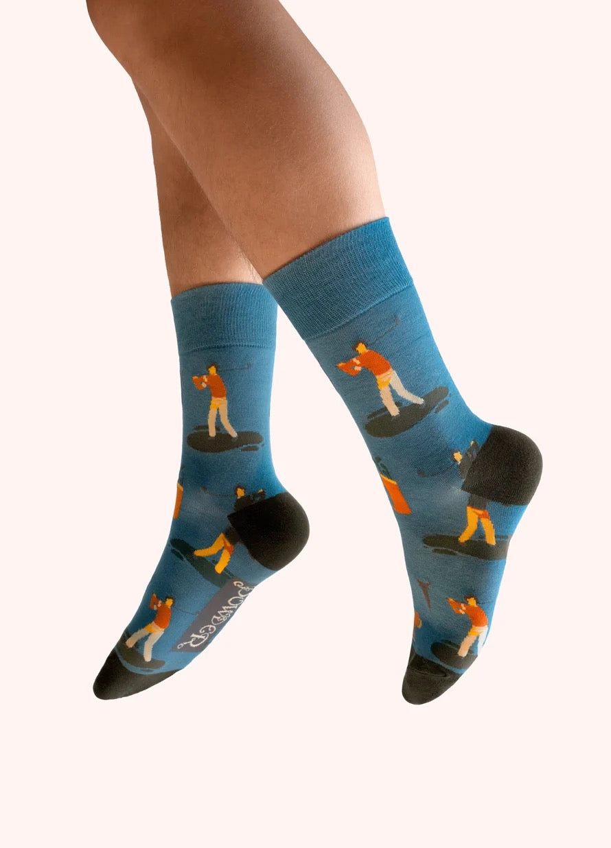 Powder Men’s Ankle Socks - Golfing - Blue