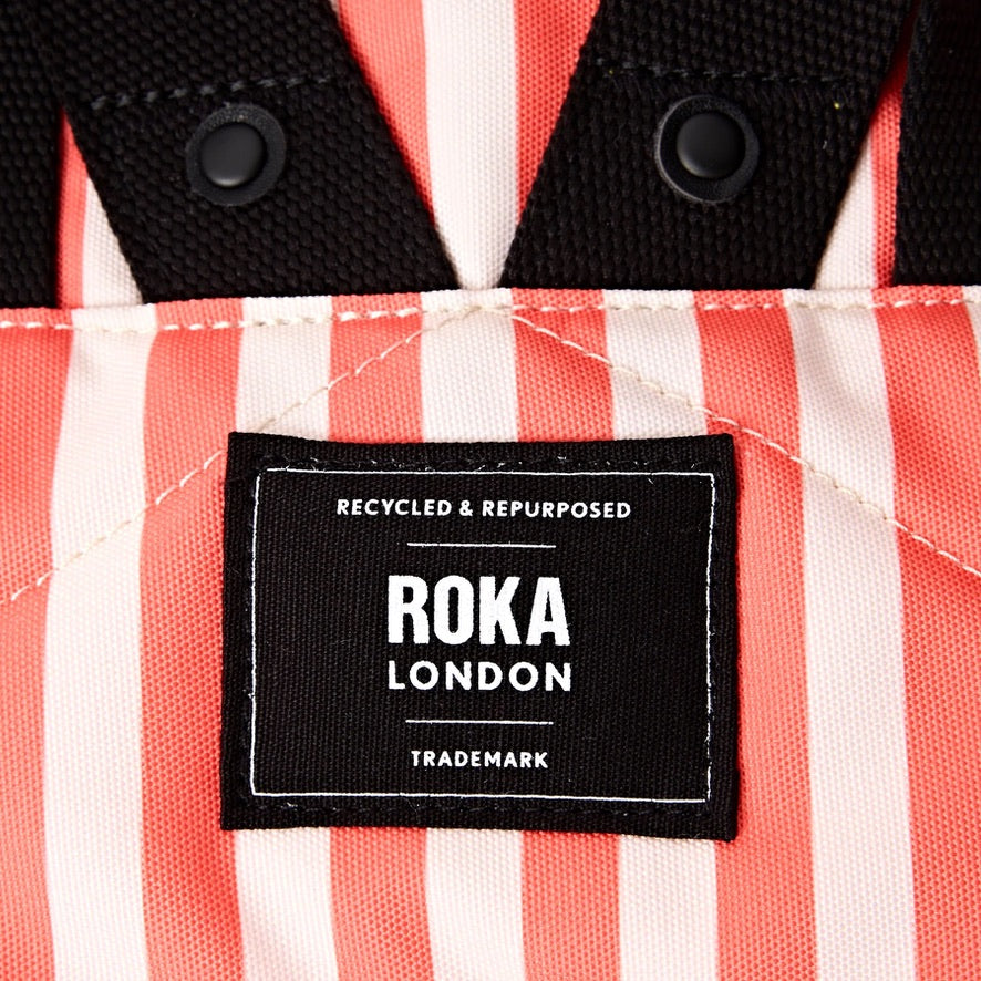 Roka Canfield Recycled Canvas - Medium Backpack - Coral Stripe