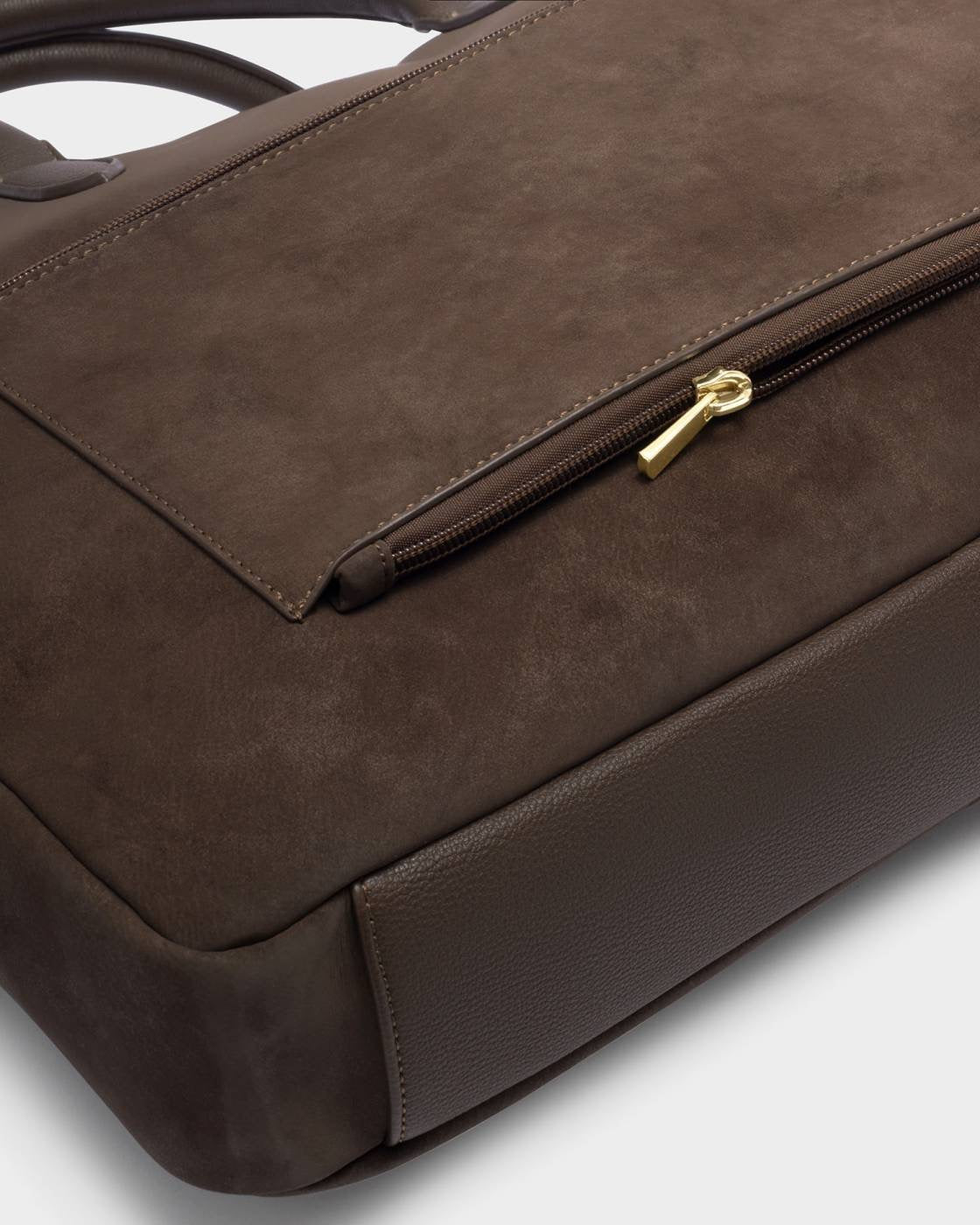 Katie Loxton - City Laptop Bag - Chocolate Suedette