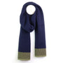 POM - Mens - Matty - Cable Knit Scarf - Navy & Khaki Trim