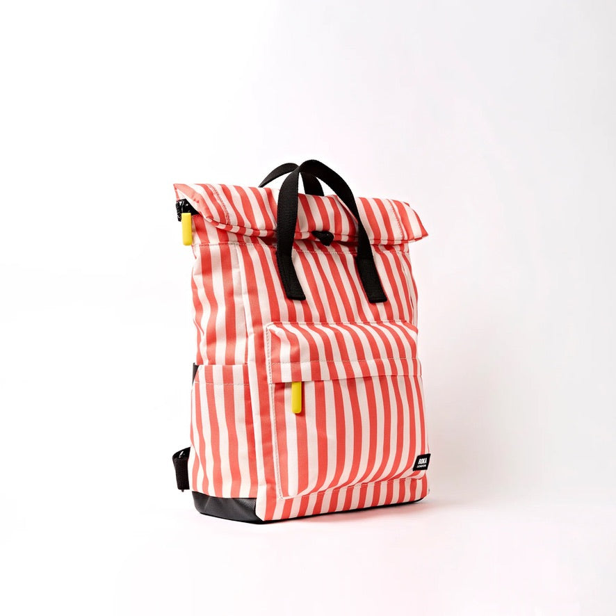 Roka Canfield Recycled Canvas - Medium Backpack - Coral Stripe