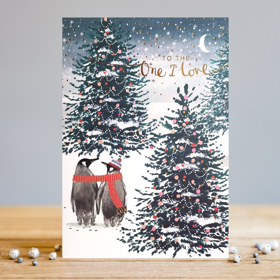Louise Tiler Penguins To the One I Love Christmas Card